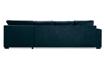 Crazy 4-seters Høyrevendt U-formet Large Sofa med Divan og Sjeselong i Fløyel - Blå - Møbler - Sofaer - Sofaer med sjeselong - 4 seters sofa med divan