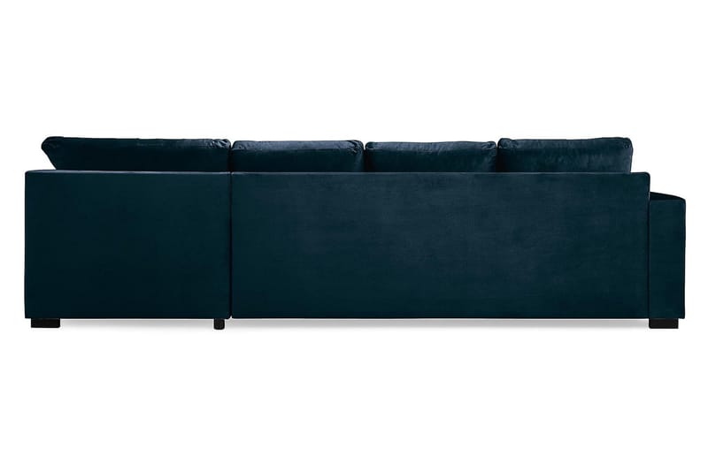 Crazy 4-seters Høyrevendt U-formet Large Sofa med Divan og Sjeselong i Fløyel - Blå - Møbler - Sofaer - Sofaer med sjeselong - 4 seters sofa med divan
