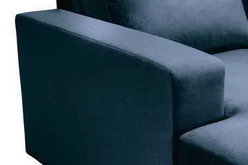 Crazy 4-seters Høyrevendt U-formet Large Sofa med Divan og Sjeselong i Fløyel - Blå - Møbler - Sofaer - Sofaer med sjeselong - 4 seters sofa med divan