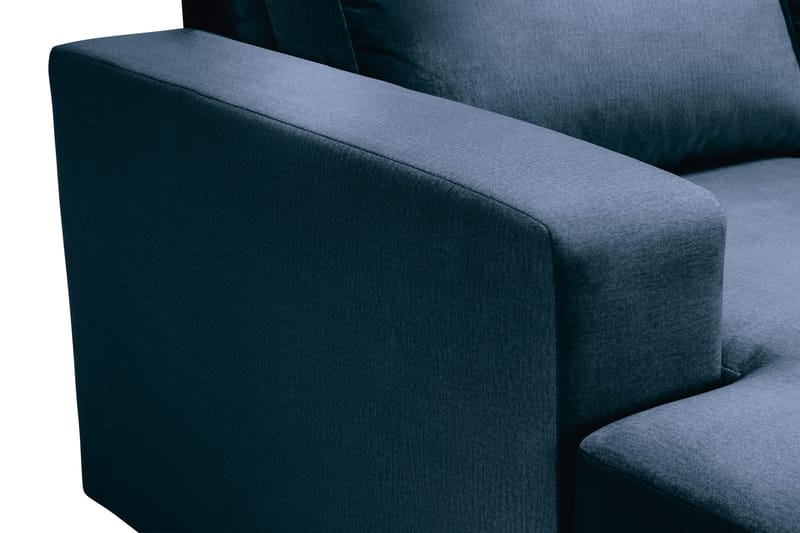 Crazy 4-seters Høyrevendt U-formet Large Sofa med Divan og Sjeselong i Fløyel - Blå - Møbler - Sofaer - Sofaer med sjeselong - 4 seters sofa med divan