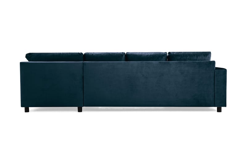Crazy 4-seters Høyrevendt U-formet Large Sofa med Divan og Sjeselong i Fløyel - Blå - Møbler - Sofaer - Sofaer med sjeselong - 4 seters sofa med divan