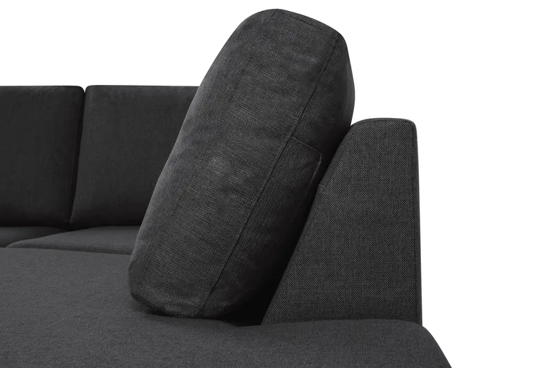 Crazy 4-seters Høyrevendt U-formet Large Sofa med Divan og Sjeselong i Stoff - Antrasitt - Møbler - Sofaer - Sofaer med sjeselong - 4 seters sofa med divan