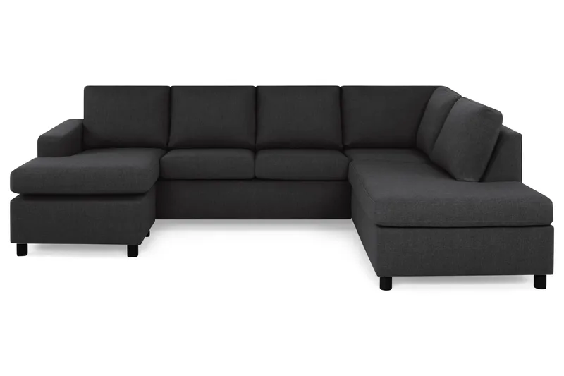 Crazy 4-seters Høyrevendt U-formet Large Sofa med Divan og Sjeselong i Stoff, Antrasitt