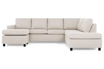 Crazy 4-seters Høyrevendt U-formet Large Sofa med Divan og Sjeselong i Stoff - Beige - Møbler - Sofaer - Sofaer med sjeselong - 4 seters sofa med divan