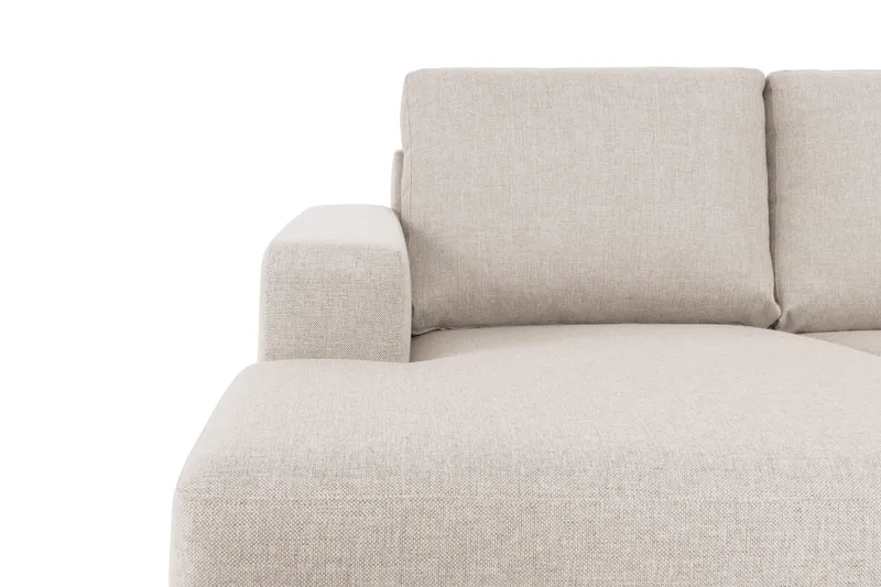 Crazy 4-seters Høyrevendt U-formet Large Sofa med Divan og Sjeselong i Stoff - Beige - Møbler - Sofaer - Sofaer med sjeselong - 4 seters sofa med divan