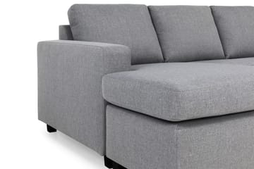 Crazy 4-seters Høyrevendt U-formet Large Sofa med Divan og Sjeselong i Stoff - Grå - Møbler - Sofaer - Sofaer med sjeselong - 4 seters sofa med divan
