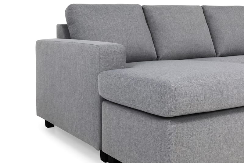 Crazy 4-seters Høyrevendt U-formet Large Sofa med Divan og Sjeselong i Stoff - Grå - Møbler - Sofaer - Sofaer med sjeselong - 4 seters sofa med divan