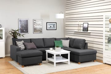 Crazy 4-seters Høyrevendt U-formet Large Sofa med Divan og Sjeselong i Stoff - Mørkegrå - Møbler - Sofaer - Sofaer med sjeselong - 4 seters sofa med divan