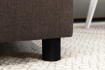 Crazy 4-seters Høyrevendt U-formet Small Sofa med Divan og Sjeselong i Stoff - Brun - Møbler - Sofaer - Sofaer med sjeselong - 4 seters sofa med divan