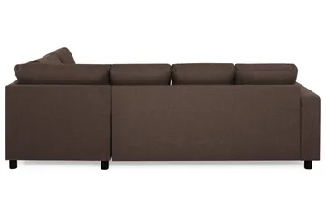 Crazy 4-seters Høyrevendt U-formet Small Sofa med Divan og Sjeselong i Stoff - Brun - Møbler - Sofaer - Sofaer med sjeselong - 4 seters sofa med divan