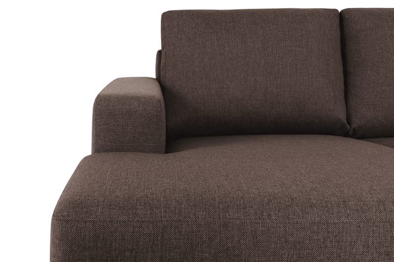 Crazy 4-seters Høyrevendt U-formet Small Sofa med Divan og Sjeselong i Stoff - Brun - Møbler - Sofaer - Sofaer med sjeselong - 4 seters sofa med divan