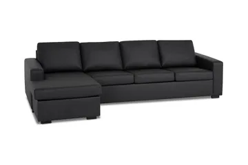 Crazy 4-seters Vendbar L-formet Sjeselongsofa i Kunstlær - Svart - Møbler - Sofaer - Sofaer med sjeselong - 4 seters sofa med divan