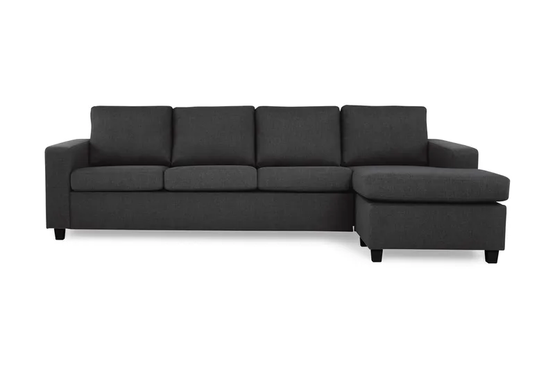 Crazy 4-seters Vendbar L-formet Sjeselongsofa i Stoff, Antrasitt