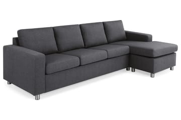 Crazy 4-seters Vendbar L-formet Sjeselongsofa i Stoff - Mørk grå - Møbler - Sofaer - Sofaer med sjeselong - 4 seters sofa med divan