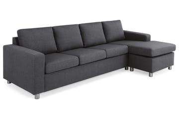 Crazy 4-seters Vendbar L-formet Sjeselongsofa i Stoff - Mørk grå - Møbler - Sofaer - Sofaer med sjeselong - 4 seters sofa med divan