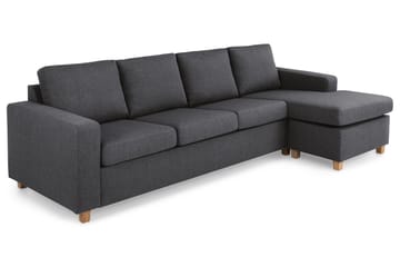 Crazy 4-seters Vendbar L-formet Sjeselongsofa i Stoff - Mørk grå - Møbler - Sofaer - Sofaer med sjeselong - 4 seters sofa med divan