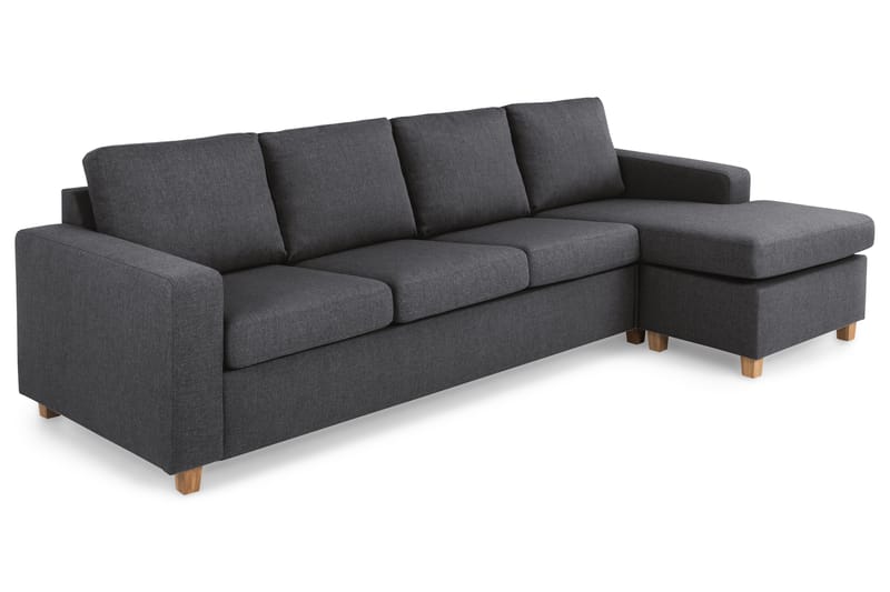 Crazy 4-seters Vendbar L-formet Sjeselongsofa i Stoff - Mørk grå - Møbler - Sofaer - Sofaer med sjeselong - 4 seters sofa med divan