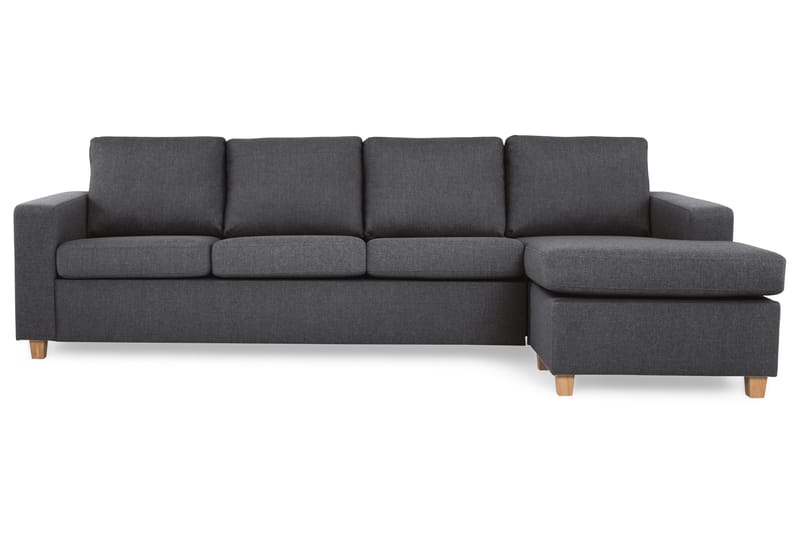 Crazy 4-seters Vendbar L-formet Sjeselongsofa i Stoff - Mørk grå - Møbler - Sofaer - Sofaer med sjeselong - 4 seters sofa med divan
