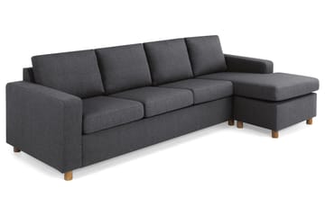 Crazy 4-seters Vendbar L-formet Sjeselongsofa i Stoff - Mørk grå - Møbler - Sofaer - Sofaer med sjeselong - 4 seters sofa med divan