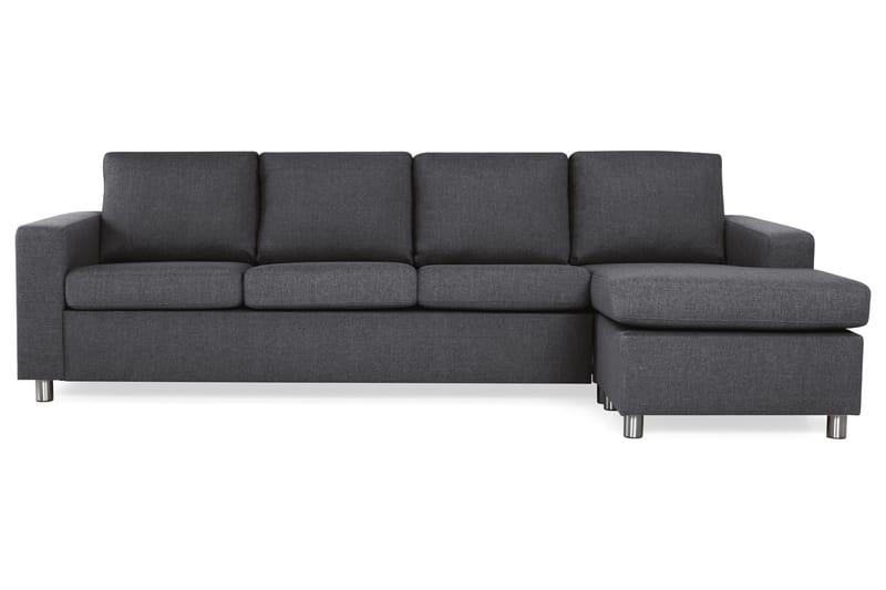 Crazy 4-seters Vendbar L-formet Sjeselongsofa i Stoff - Mørk grå - Møbler - Sofaer - Sofaer med sjeselong - 4 seters sofa med divan