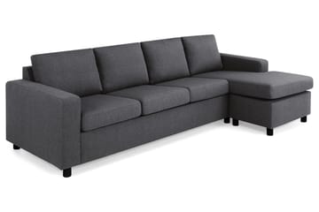 Crazy 4-seters Vendbar L-formet Sjeselongsofa i Stoff - Mørk grå - Møbler - Sofaer - Sofaer med sjeselong - 4 seters sofa med divan