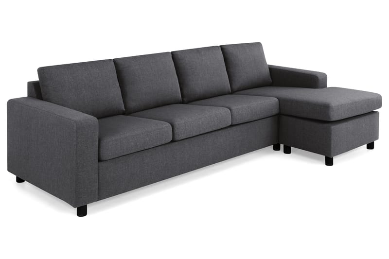 Crazy 4-seters Vendbar L-formet Sjeselongsofa i Stoff - Mørk grå - Møbler - Sofaer - Sofaer med sjeselong - 4 seters sofa med divan