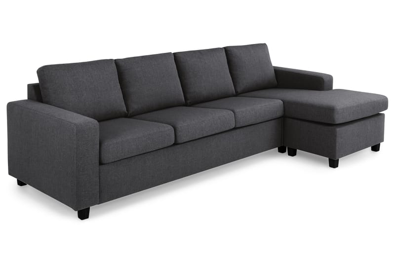 Crazy 4-seters Vendbar L-formet Sjeselongsofa i Stoff - Mørk grå - Møbler - Sofaer - Sofaer med sjeselong - 4 seters sofa med divan