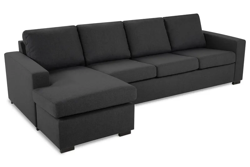 Crazy 4-seters Vendbar L-formet Sjeselongsofa i Stoff - Mørk grå - Møbler - Sofaer - Sofaer med sjeselong - 4 seters sofa med divan
