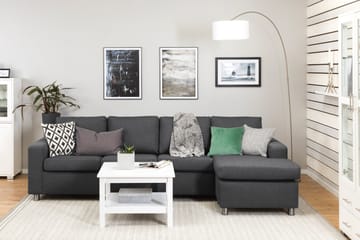 Crazy 4-seters Vendbar L-formet Sjeselongsofa i Stoff - Mørk grå - Møbler - Sofaer - Sofaer med sjeselong - 4 seters sofa med divan