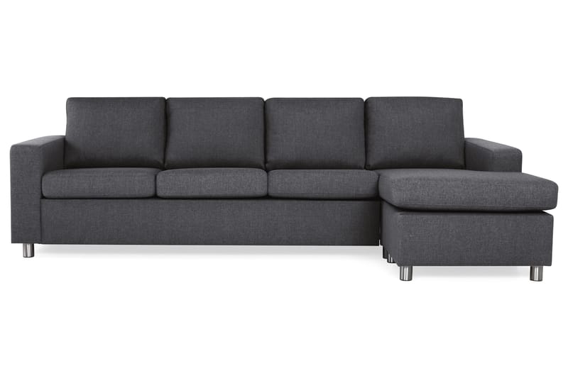 Crazy 4-seters Vendbar L-formet Sjeselongsofa i Stoff - Mørk grå - Møbler - Sofaer - Sofaer med sjeselong - 4 seters sofa med divan