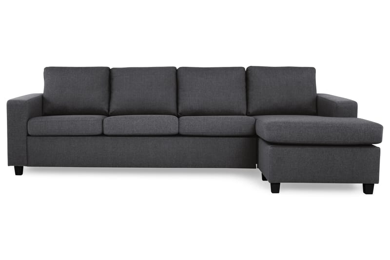 Crazy 4-seters Vendbar L-formet Sjeselongsofa i Stoff - Mørk grå - Møbler - Sofaer - Sofaer med sjeselong - 4 seters sofa med divan