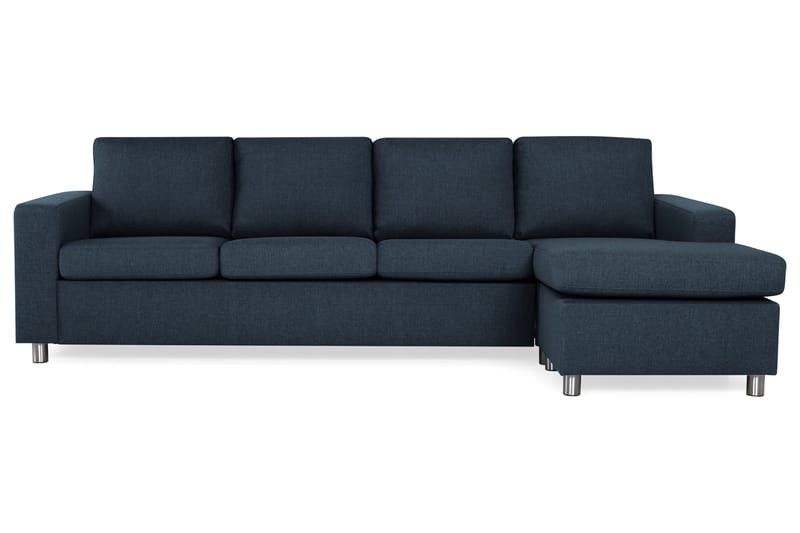Crazy 4-seters Vendbar L-formet Sjeselongsofa i Stoff - Mørkeblå - Møbler - Sofaer - Sofaer med sjeselong - 4 seters sofa med divan