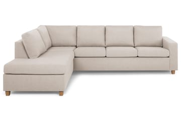 Crazy 4-seters Venstrevendt L-formet Sjeselongsofa i Stoff - Beige - Møbler - Sofaer - Sofaer med sjeselong - 3 seters sofa med divan