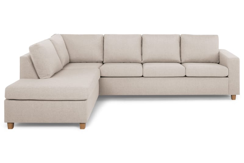 Crazy 4-seters Venstrevendt L-formet Sjeselongsofa i Stoff - Beige - Møbler - Sofaer - Sofaer med sjeselong - 3 seters sofa med divan