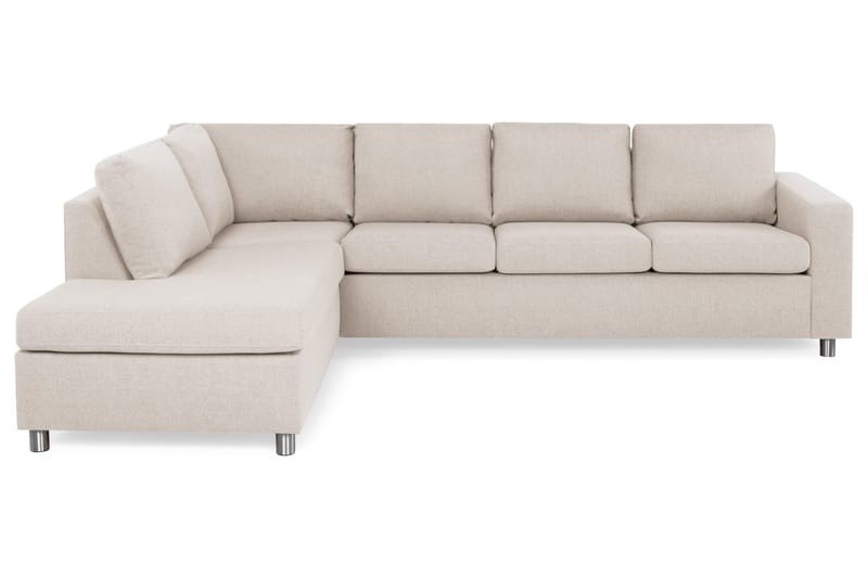 Crazy 4-seters Venstrevendt L-formet Sjeselongsofa i Stoff - Beige - Møbler - Sofaer - Sofaer med sjeselong - 3 seters sofa med divan