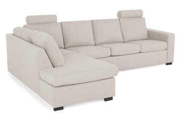 Crazy 4-seters Venstrevendt L-formet Sjeselongsofa i Stoff - Beige - Møbler - Sofaer - Sofaer med sjeselong - 3 seters sofa med divan