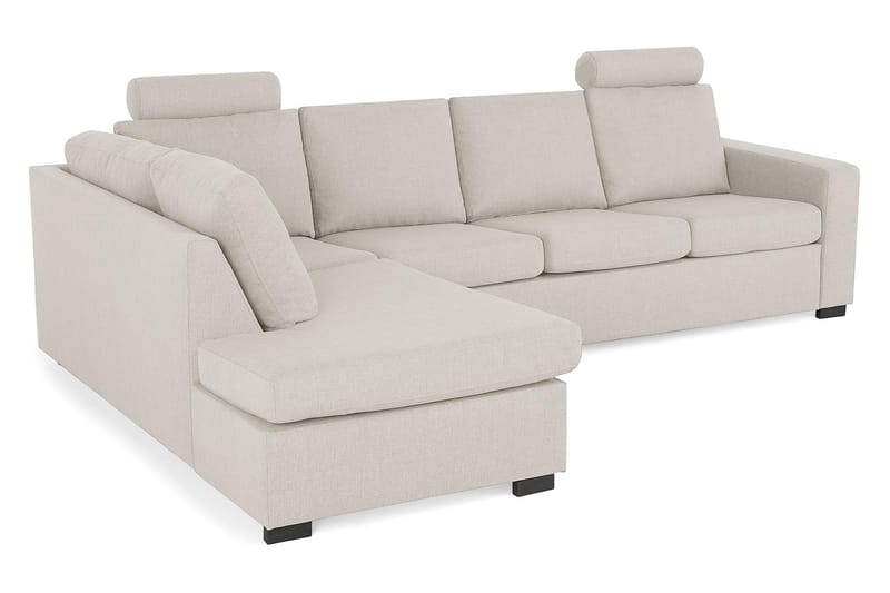 Crazy 4-seters Venstrevendt L-formet Sjeselongsofa i Stoff - Beige - Møbler - Sofaer - Sofaer med sjeselong - 3 seters sofa med divan
