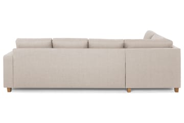 Crazy 4-seters Venstrevendt L-formet Sjeselongsofa i Stoff - Beige - Møbler - Sofaer - Sofaer med sjeselong - 3 seters sofa med divan