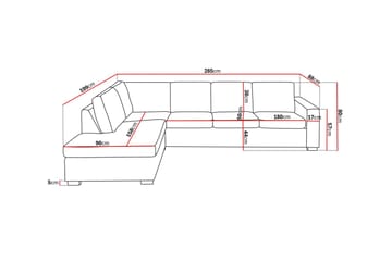 Crazy 4-seters Venstrevendt L-formet Sjeselongsofa i Stoff - Beige - Møbler - Sofaer - Sofaer med sjeselong - 3 seters sofa med divan