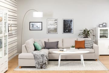 Crazy 4-seters Venstrevendt L-formet Sjeselongsofa i Stoff - Beige - Møbler - Sofaer - Sofaer med sjeselong - 3 seters sofa med divan