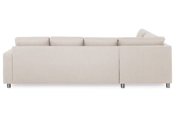 Crazy 4-seters Venstrevendt L-formet Sjeselongsofa i Stoff - Beige - Møbler - Sofaer - Sofaer med sjeselong - 3 seters sofa med divan