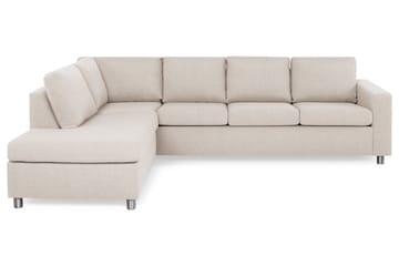 Crazy 4-seters Venstrevendt L-formet Sjeselongsofa i Stoff - Beige - Møbler - Sofaer - Sofaer med sjeselong - 3 seters sofa med divan