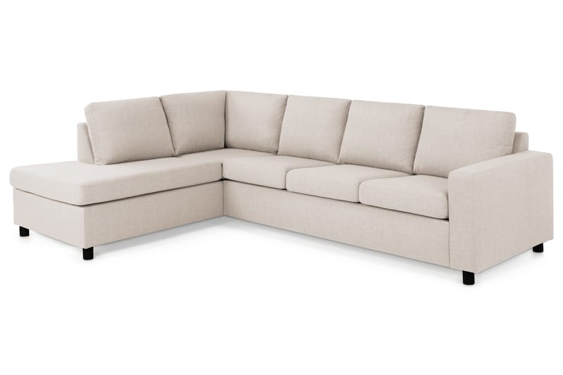Crazy 4-seters Venstrevendt L-formet Sjeselongsofa i Stoff - Beige - Møbler - Sofaer - Sofaer med sjeselong - 3 seters sofa med divan