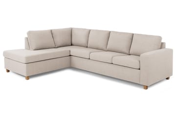 Crazy 4-seters Venstrevendt L-formet Sjeselongsofa i Stoff - Beige - Møbler - Sofaer - Sofaer med sjeselong - 3 seters sofa med divan