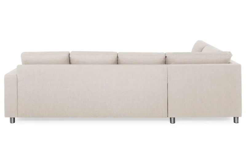 Crazy 4-seters Venstrevendt L-formet Sjeselongsofa i Stoff - Beige - Møbler - Sofaer - Sofaer med sjeselong - 3 seters sofa med divan
