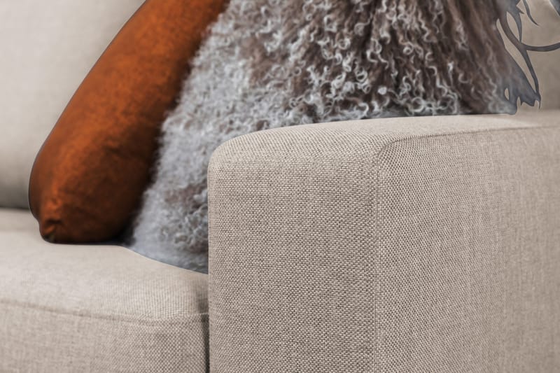 Crazy 4-seters Venstrevendt L-formet Sjeselongsofa i Stoff - Beige - Møbler - Sofaer - Sofaer med sjeselong - 3 seters sofa med divan