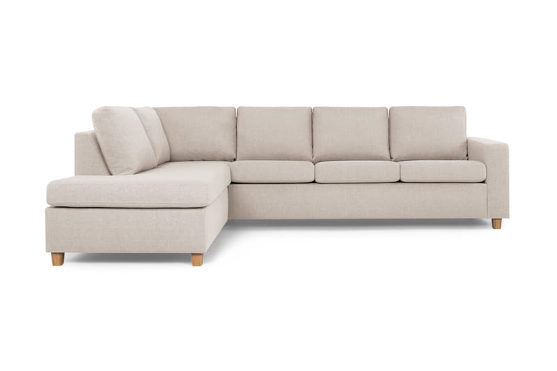 Crazy 4-seters Venstrevendt L-formet Sjeselongsofa i Stoff, Beige