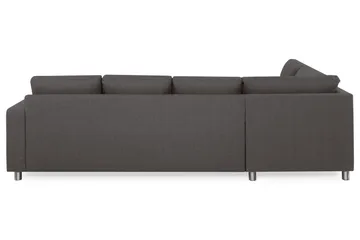 Crazy 4-seters Venstrevendt L-formet Sjeselongsofa i Stoff - Mørkegrå - Møbler - Sofaer - Sofaer med sjeselong - 3 seters sofa med divan