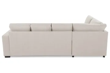 Crazy 4-seters Venstrevendt U-formet Large Sofa med Divan og Sjeselong i Stoff - Beige - Møbler - Sofaer - Sofaer med sjeselong - 3 seters sofa med divan