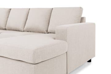 Crazy 4-seters Venstrevendt U-formet Large Sofa med Divan og Sjeselong i Stoff - Beige - Møbler - Sofaer - Sofaer med sjeselong - 3 seters sofa med divan